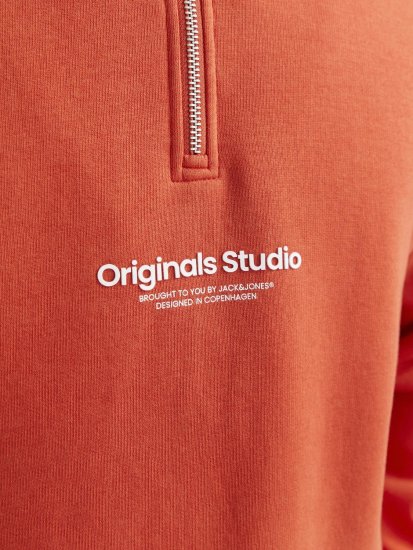 Jack & Jones Esterbro High Neck Quarter Zip Sweatshirt Red - Puloveri & dukserice - Muške Puloveri & dukserice veliki brojevi