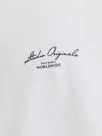 Jack & Jones Lington Back And Front Print Crew Neck T-Shirt Bright White - Majice Kratkih Rukava - Muške Majice Kratkih Rukava Veliki Brojevi 