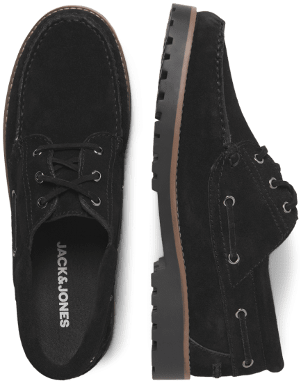Jack & Jones Brooklyn Suede Boat Shoes Black - Muške cipele 40-52 - 