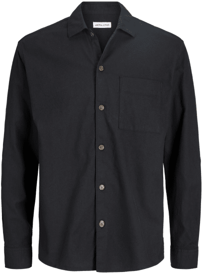 Jack & Jones TRISTAN Overshirt Long Sleeve Black - Košulje - Muške Košulje Veliki Brojevi