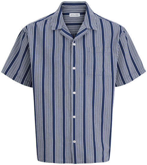 Jack & Jones Edover Resort Short Sleeve Shirt Dark Blue - Košulje - Muške Košulje Veliki Brojevi