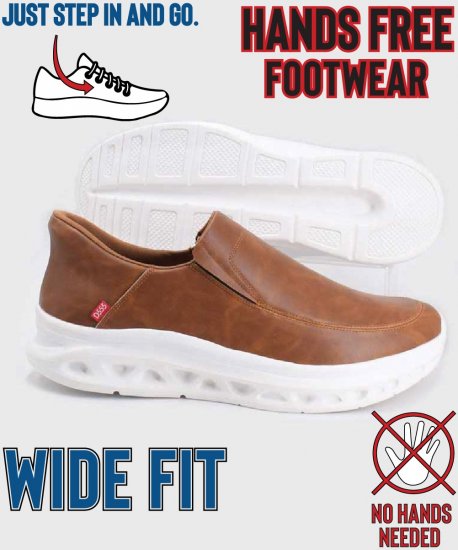 D555 Carlisle 1 D555 Kingsize Hands Free Shoes Dark Tan - Muške cipele 40-52 - 
