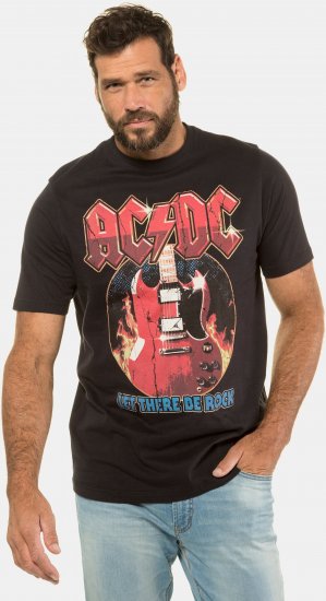 JP1880 ACDC - Let There Be Rock Vintage looking Band T-Shirt Black - Majice Kratkih Rukava - Muške Majice Kratkih Rukava Veliki Brojevi 