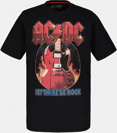 JP1880 ACDC - Let There Be Rock Vintage looking Band T-Shirt Black - Majice Kratkih Rukava - Muške Majice Kratkih Rukava Veliki Brojevi 