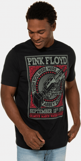 JP1880 Pink Floyd Retro Graphic Comfort Fit Band T-Shirt Black - Majice Kratkih Rukava - Muške Majice Kratkih Rukava Veliki Brojevi 