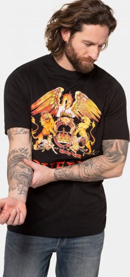 JP1880 Queen Graphic Comfort Fit Band T-Shirt Black - Majice Kratkih Rukava - Muške Majice Kratkih Rukava Veliki Brojevi 