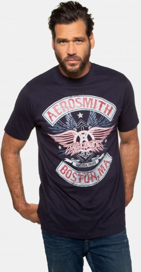 JP1880 Aerosmith Graphic Comfort Fit Band T-Shirt Black - Majice Kratkih Rukava - Muške Majice Kratkih Rukava Veliki Brojevi 
