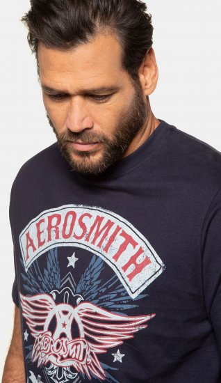 JP1880 Aerosmith Graphic Comfort Fit Band T-Shirt Black - Majice Kratkih Rukava - Muške Majice Kratkih Rukava Veliki Brojevi 