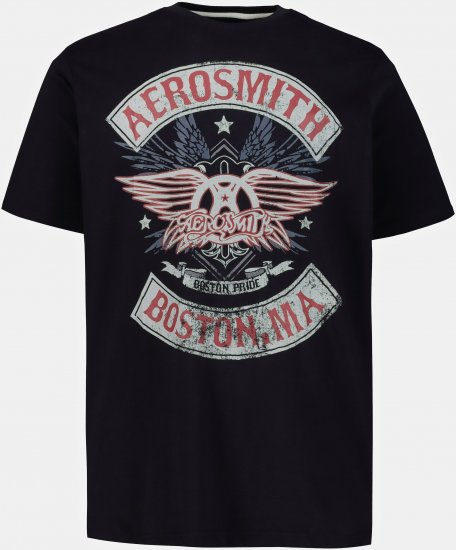 JP1880 Aerosmith Graphic Comfort Fit Band T-Shirt Black - Majice Kratkih Rukava - Muške Majice Kratkih Rukava Veliki Brojevi 