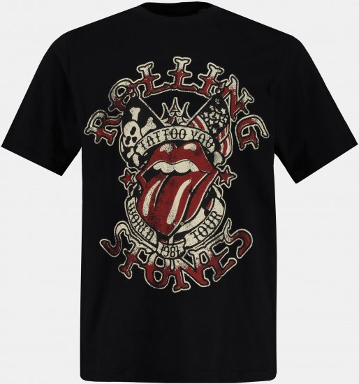 JP1880 Rolling Stones Graphic Comfort Fit Band T-Shirt Black - Majice Kratkih Rukava - Muške Majice Kratkih Rukava Veliki Brojevi 