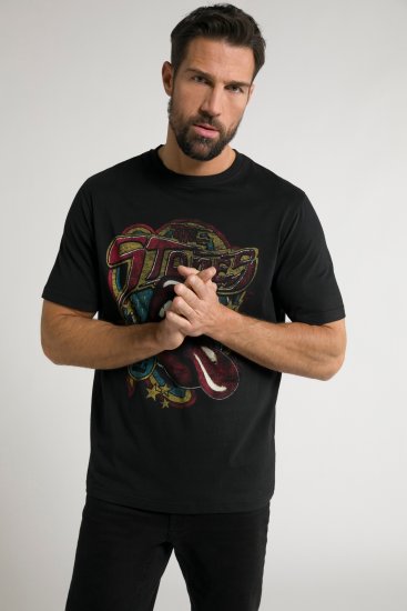 JP1880 Rolling Stones Graphic Band T-Shirt Black - Majice Kratkih Rukava - Muške Majice Kratkih Rukava Veliki Brojevi 