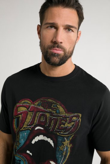 JP1880 Rolling Stones Graphic Band T-Shirt Black - Majice Kratkih Rukava - Muške Majice Kratkih Rukava Veliki Brojevi 