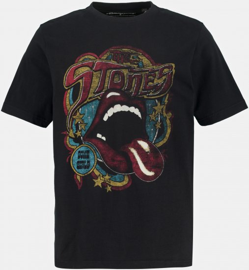 JP1880 Rolling Stones Graphic Band T-Shirt Black - Majice Kratkih Rukava - Muške Majice Kratkih Rukava Veliki Brojevi 