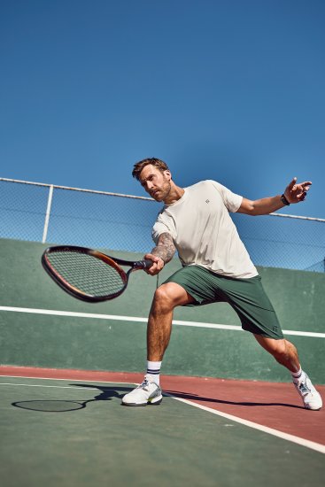 JP1880 QuickDry Tennis Shorts Green - Sportska & za van odjeća - Muške Sportska Odjeća Veliki Brojevi
