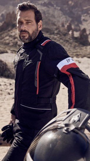 JP1880 Sporty Touring Motorcycle Jacket Black & Red - Motociklistička odjeća plus size - Moto odjeća u velikim veličinama za muškarce