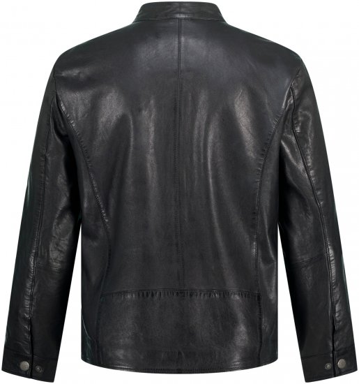 JP1880 Biker Style Leather Jacket Black - Jakne - Muške Jakne Veliki Brojevi