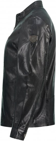 JP1880 Biker Style Leather Jacket Black - Jakne - Muške Jakne Veliki Brojevi