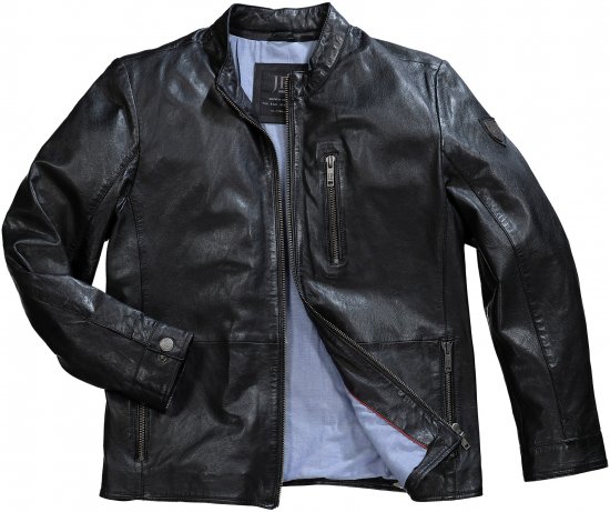 JP1880 Biker Style Leather Jacket Black - Jakne - Muške Jakne Veliki Brojevi