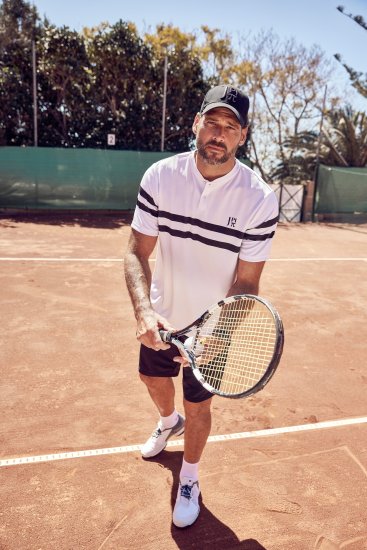  JP1880 Henley Tennis T-Shirt Snow White - Sportska & za van odjeća - Muške Sportska Odjeća Veliki Brojevi