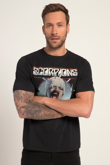 JP1880 Scorpions Blackout Graphic Comfort Fit Band T-Shirt Black - Majice Kratkih Rukava - Muške Majice Kratkih Rukava Veliki Brojevi 