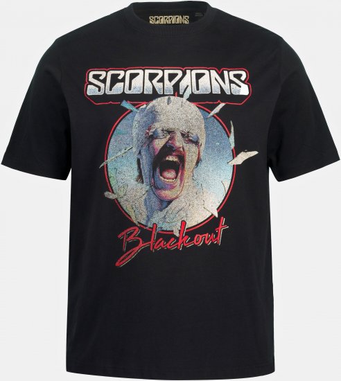 JP1880 Scorpions Blackout Graphic Comfort Fit Band T-Shirt Black - Majice Kratkih Rukava - Muške Majice Kratkih Rukava Veliki Brojevi 