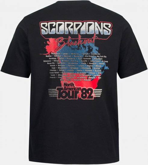 JP1880 Scorpions Blackout Graphic Comfort Fit Band T-Shirt Black - Majice Kratkih Rukava - Muške Majice Kratkih Rukava Veliki Brojevi 