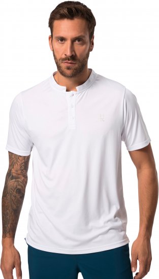 JP1880 Henley QuickDry Tennis T-Shirt Snow White - Sportska & za van odjeća - Muške Sportska Odjeća Veliki Brojevi