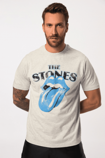 JP1880 Rolling Stones Graphic Comfort Fit Band T-Shirt Light Grey - Majice Kratkih Rukava - Muške Majice Kratkih Rukava Veliki Brojevi 