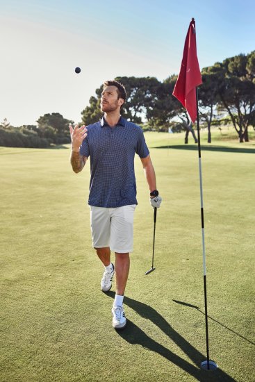 JP1880 Jay-Pi QuickDry Small Print Golf Polo Shirt Navy Blue - Polo majice - Muške Polo Majice Veliki Brojevi