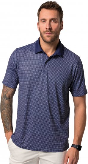 JP1880 Jay-Pi QuickDry Small Print Golf Polo Shirt Navy Blue - Polo majice - Muške Polo Majice Veliki Brojevi