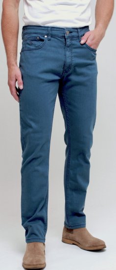 Kam Jeans Bens Embossed Reg Fit Jeans Smokey Blue - Traperice & hlače - Muške Traperice i Hlače Veliki Brojevi