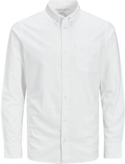 Jack & Jones Brook Oxford Long Sleeve Shirt White - Košulje - Muške Košulje Veliki Brojevi