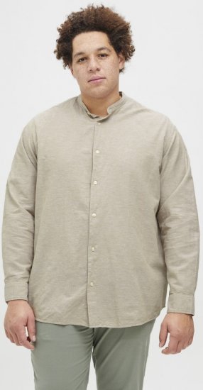 Jack & Jones Breeze Poplin Long Sleeve Shirt Beige - Košulje - Muške Košulje Veliki Brojevi
