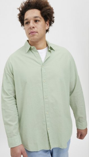 Jack & Jones Breeze Linen Blend Long Sleeve Shirt Iceberg Green - Košulje - Muške Košulje Veliki Brojevi