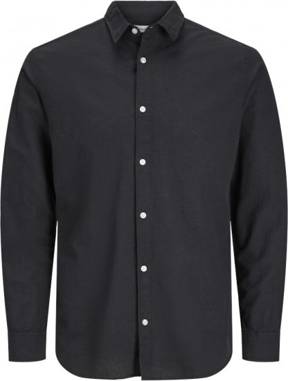 Jack & Jones Breeze Linen Blend Long Sleeve Shirt Black - Košulje - Muške Košulje Veliki Brojevi