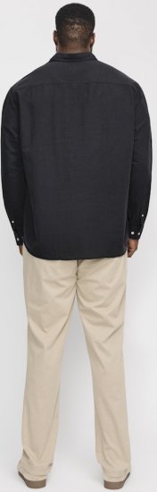 Jack & Jones Breeze Linen Blend Long Sleeve Shirt Black - Košulje - Muške Košulje Veliki Brojevi