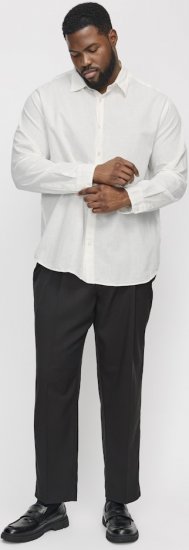 Jack & Jones Breeze Linen Blend Long Sleeve Shirt White - Košulje - Muške Košulje Veliki Brojevi