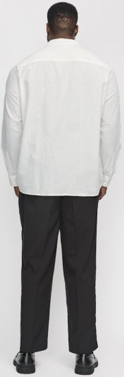 Jack & Jones Breeze Linen Blend Long Sleeve Shirt White - Košulje - Muške Košulje Veliki Brojevi