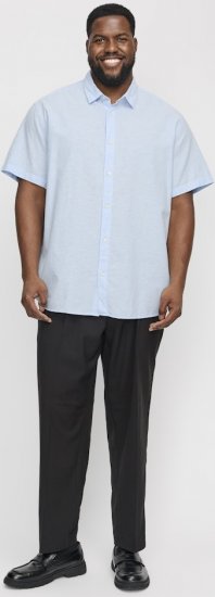 Jack & Jones Breeze Linen Blend Short Sleeve Shirt Chambray Blue - Košulje - Muške Košulje Veliki Brojevi