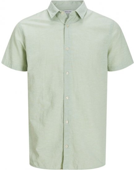 Jack & Jones Breeze Linen Blend Short Sleeve Shirt Iceberg Green - Košulje - Muške Košulje Veliki Brojevi