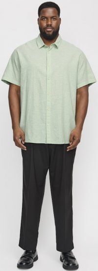Jack & Jones Breeze Linen Blend Short Sleeve Shirt Iceberg Green - Košulje - Muške Košulje Veliki Brojevi