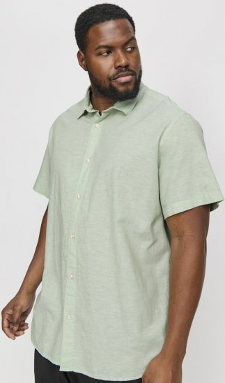Jack & Jones Breeze Linen Blend Short Sleeve Shirt Iceberg Green - Košulje - Muške Košulje Veliki Brojevi