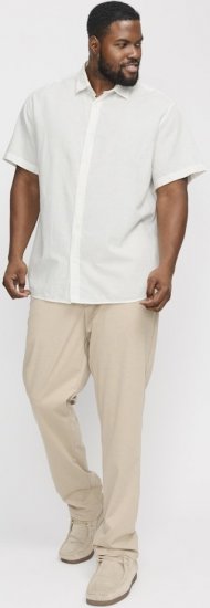 Jack & Jones Breeze Linen Blend Short Sleeve Shirt White - Košulje - Muške Košulje Veliki Brojevi