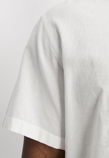 Jack & Jones Breeze Linen Blend Short Sleeve Shirt White - Košulje - Muške Košulje Veliki Brojevi