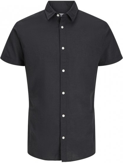 Jack & Jones Breeze Linen Blend Short Sleeve Shirt Black - Košulje - Muške Košulje Veliki Brojevi