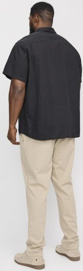 Jack & Jones Breeze Linen Blend Short Sleeve Shirt Black - Košulje - Muške Košulje Veliki Brojevi