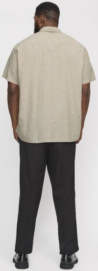 Jack & Jones Breeze Linen Blend Short Sleeve Shirt Beige - Košulje - Muške Košulje Veliki Brojevi