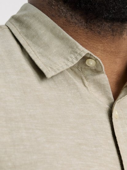 Jack & Jones Breeze Linen Blend Short Sleeve Shirt Beige - Košulje - Muške Košulje Veliki Brojevi