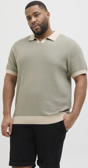 Jack & Jones Ceaston Knit Short Sleeve Sweater Vetiver - Puloveri & dukserice - Muške Puloveri & dukserice veliki brojevi
