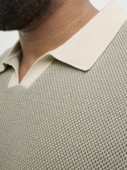 Jack & Jones Ceaston Knit Short Sleeve Sweater Vetiver - Puloveri & dukserice - Muške Puloveri & dukserice veliki brojevi